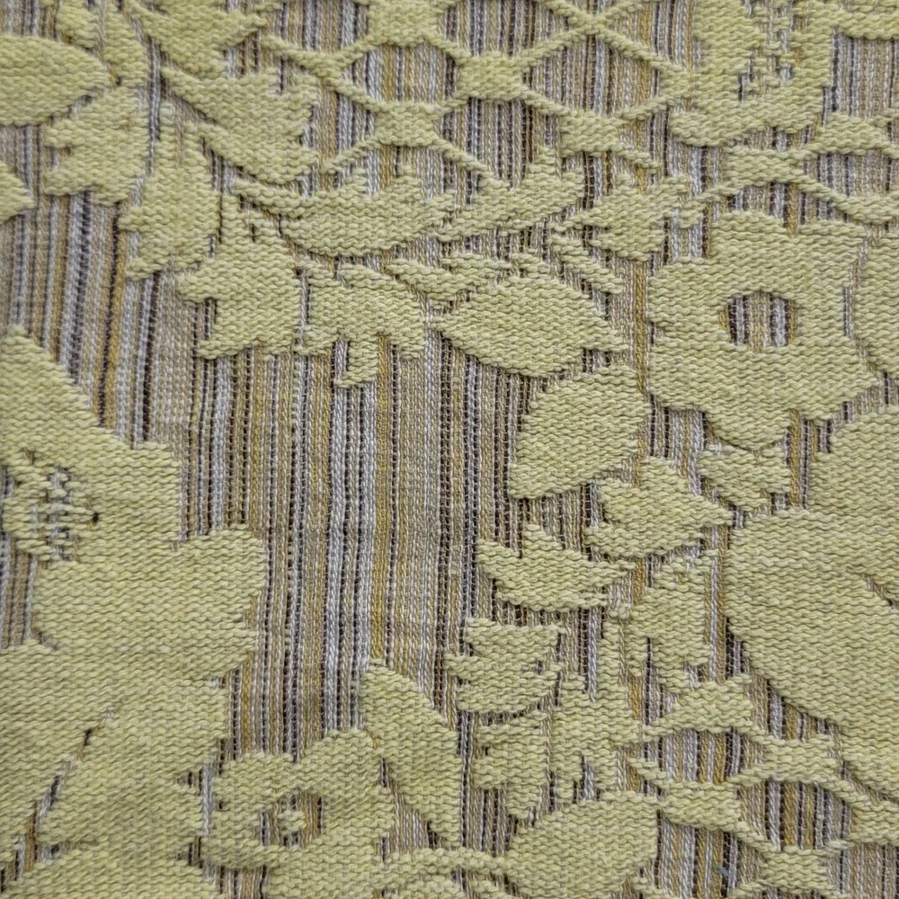 VTG Morgan Jones Matelasse Jacquard Beadspread Yellow‎ Brown Floral Full MCM USA